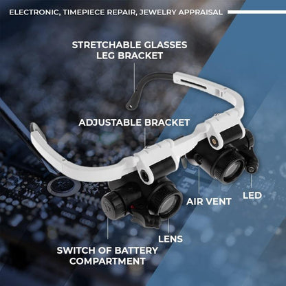 ⏳LED Glasses Magnifier🔥23x