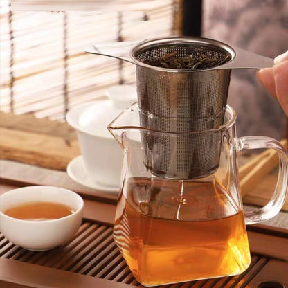 🎉Winter Hot Sale🎉Stainless Steel Tea Filter with Double Handles & Lid