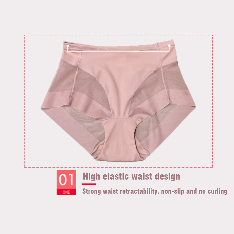 High Waist Ice Silk Seamless Shaping Briefs