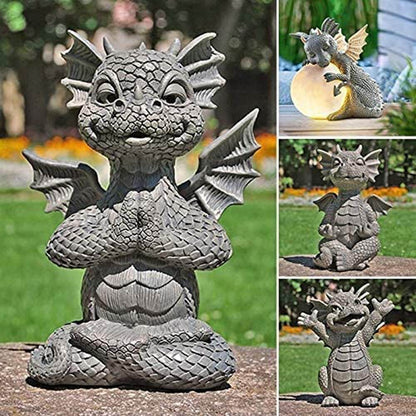 Dragon Meditation Statue in The Yard