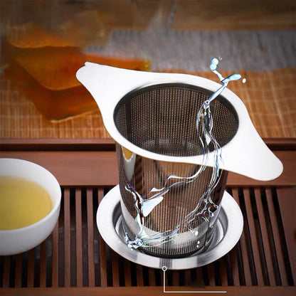 🎉Winter Hot Sale🎉Stainless Steel Tea Filter with Double Handles & Lid