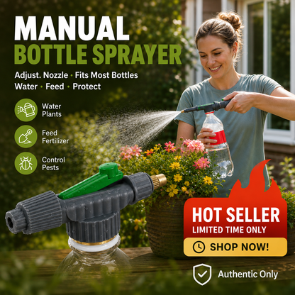 🌿Manual Drink Bottle Sprayer with Adjustable Nozzle‑Portable DIY Garden Spray Tool, Fits Standard Plastic Bottles for Plant Watering, Fertilizing & Pest Control