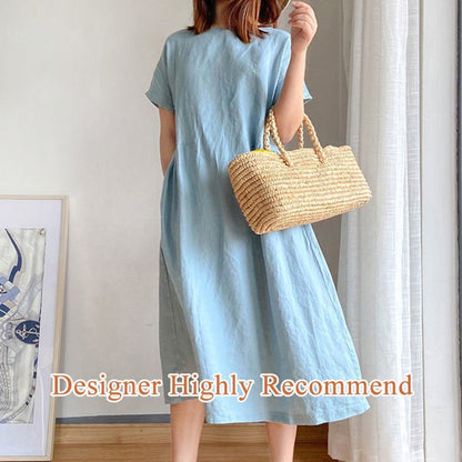 Loose Cotton And Linen Dress