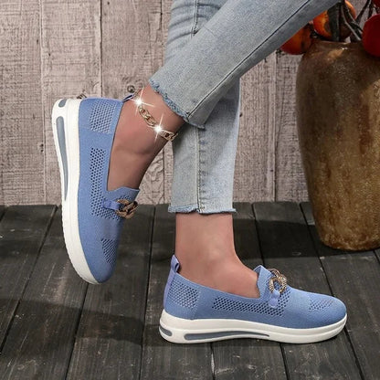 Women's Woven Breathable Casual Wedge Sneakers