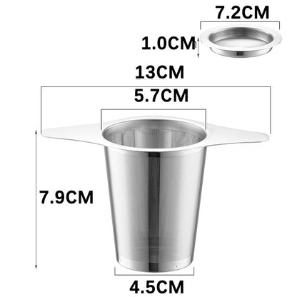 🎉Winter Hot Sale🎉Stainless Steel Tea Filter with Double Handles & Lid