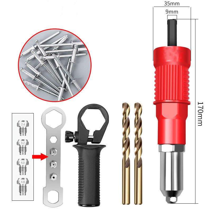 Professional Rivet Drill Head Adapter Kit