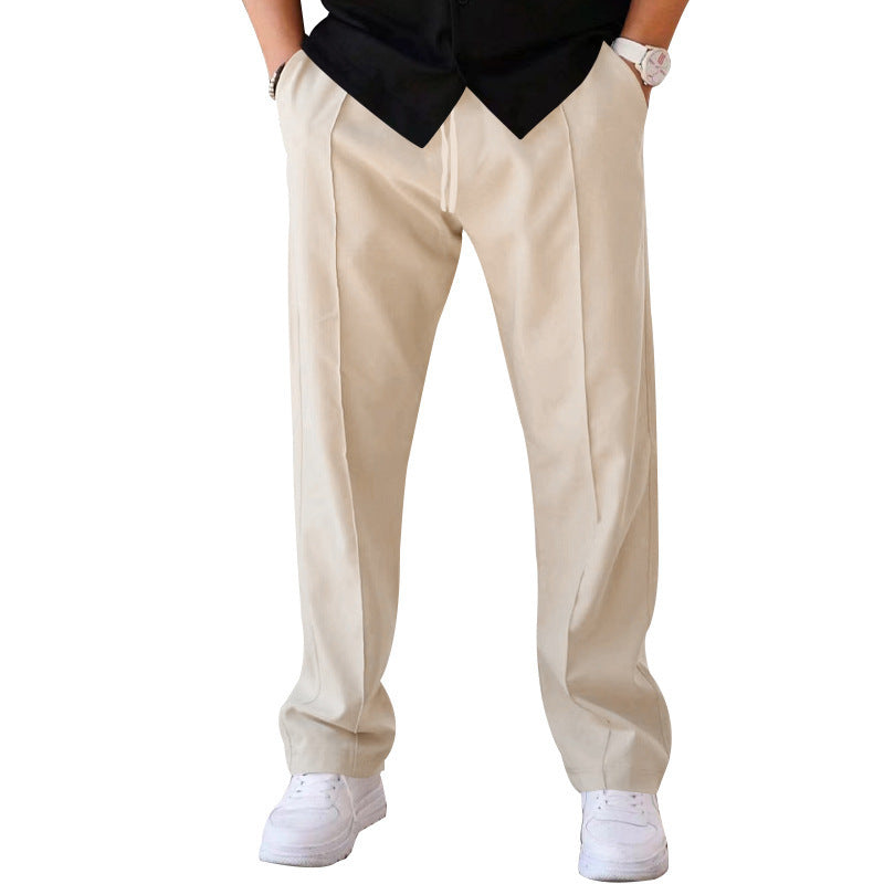 Men's Drawstring Waist Straight-Leg Pants