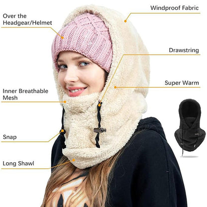 🔥Early Winter Discount-⏰Unisex Warm Ski Hooded Scarf ☃️☃️