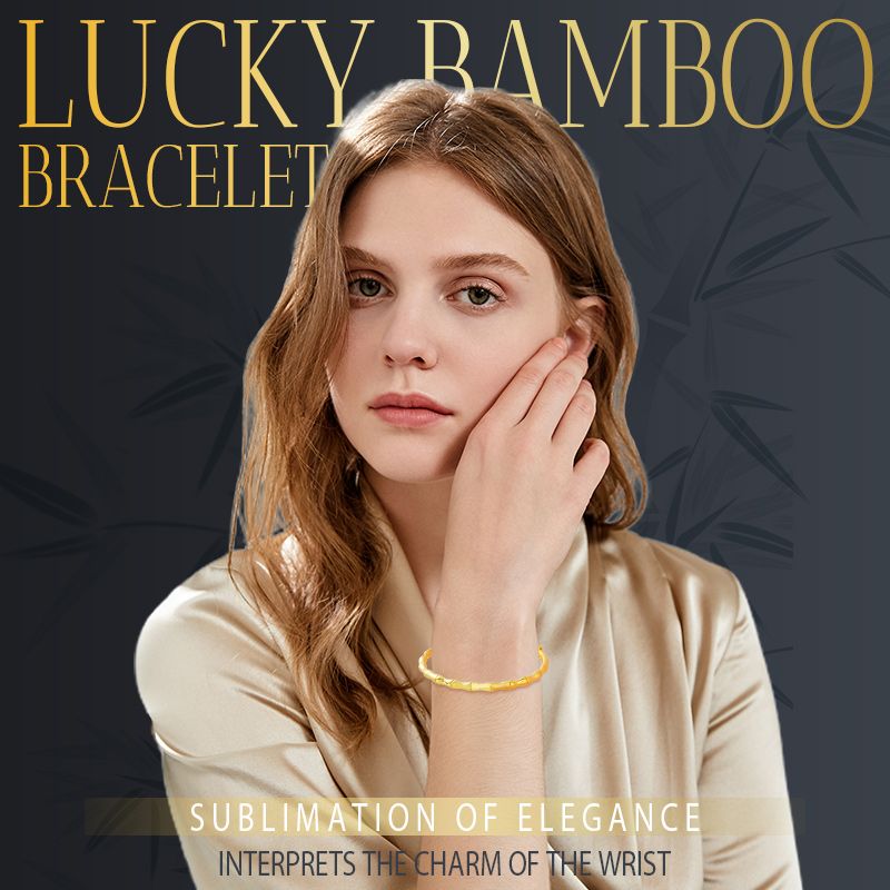 Delicate Gold-plated Lucky Bamboo Bracelet