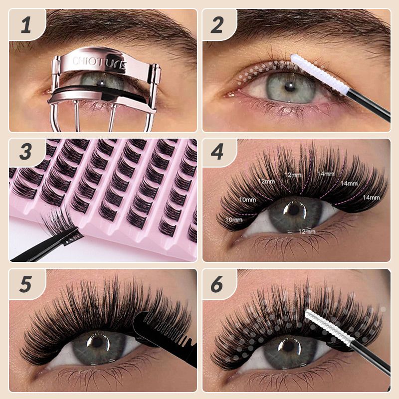 Fluffy Natural Thick False Eyelashes Set