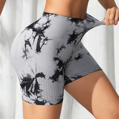 Random Dyeing High Stretch Fitness Shorts