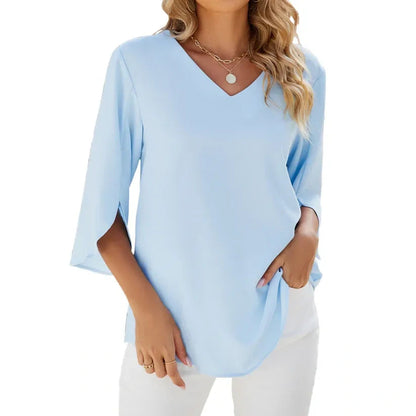 Women's Summer Short Sleeve V-Neck Top