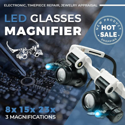 ⏳LED Glasses Magnifier🔥23x