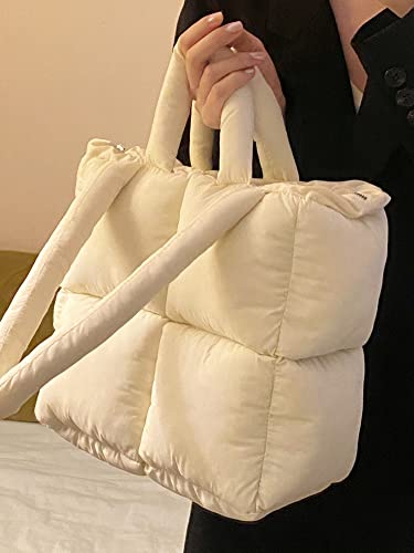 Soft Pillow Tote Bag Quilted Puffy High Capacity