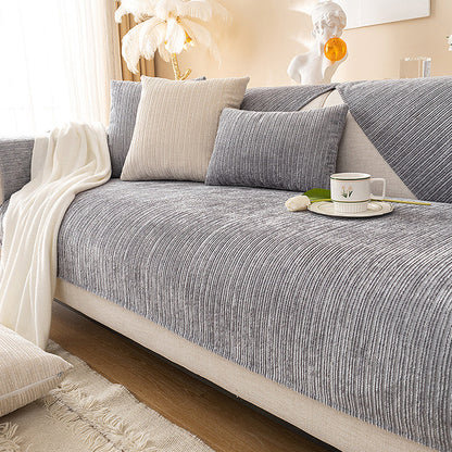 Sofa Cover In Herringbone Chenille Fabric