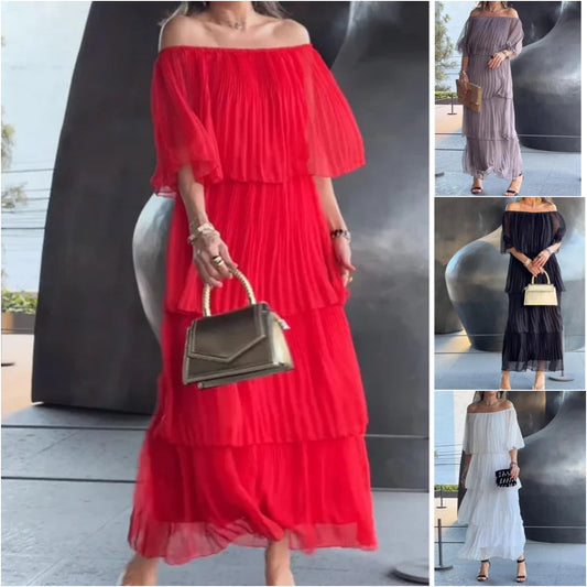 💃 Elegant Chiffon Cake Long Dress