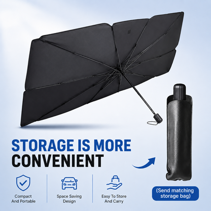 ☀️Car Sunshade – Effective Heat Insulation, UV Block & Easy Foldable Auto Windshield Protector