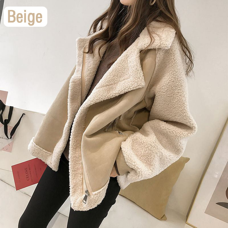 [Warm Gift] Women's Suede Thermal Motorcycle Jacket