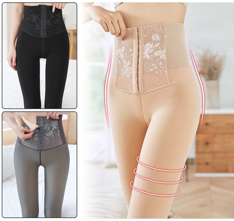 Women's High Waist Breasted Thermal Leggings