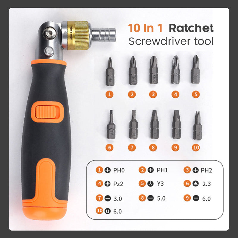 Multifunctional Ratchet Screwdriver 10 In 1