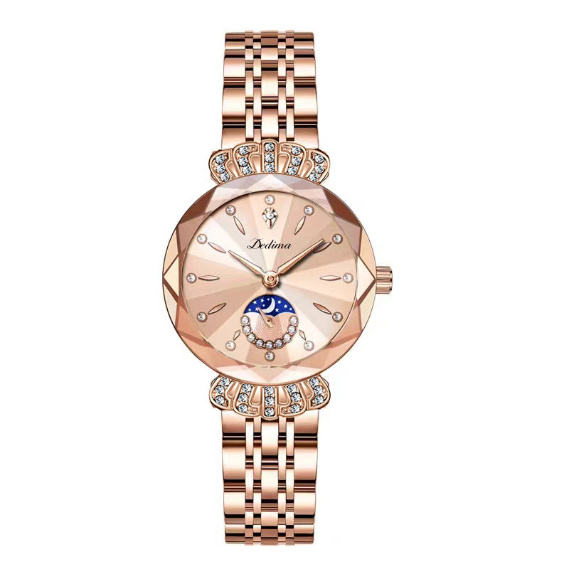 Fashionable Diamond Moon Star Watch for Women