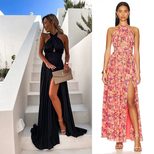 🔥New Arrivals 🔥Floral Print Sleeveless Sexy Long Dress