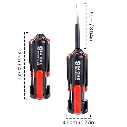 8-in-1 screwdriver with LED torch