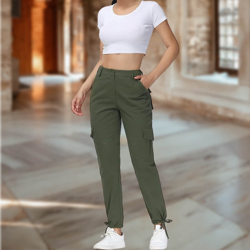 Women Cotton Stretch Cargo Pants