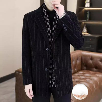 Men's Mid-Length Warm Coat | Thick Down, Elegant Design