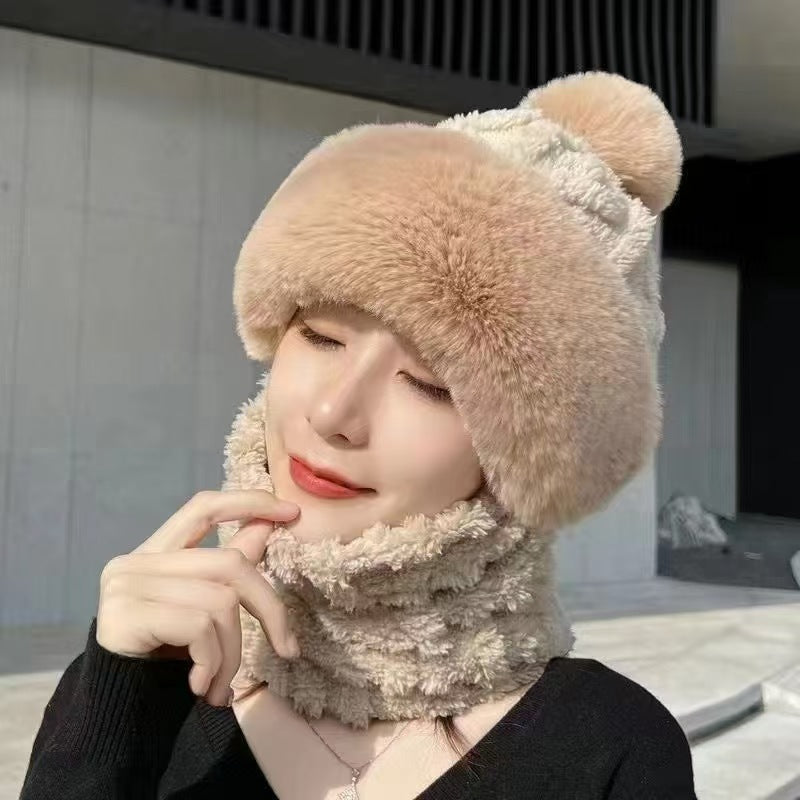 😍HOT SALE🥰 Women's Winter Warm Windproof Plush Scarf Hat