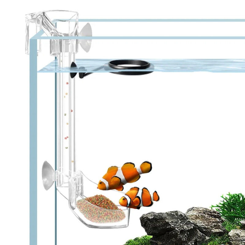 Multi-Function Efficient Transparent Feeder for Fish Tanks