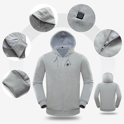 New Upgraded-Warm Gift! USB Heated Casual Hoodie Jacket
