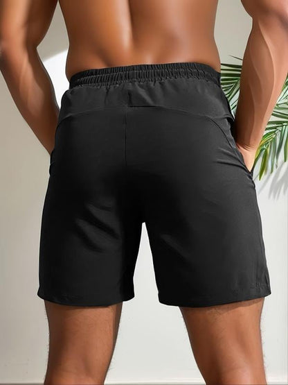 💥Men's Letter Print Drawstring Waist Shorts