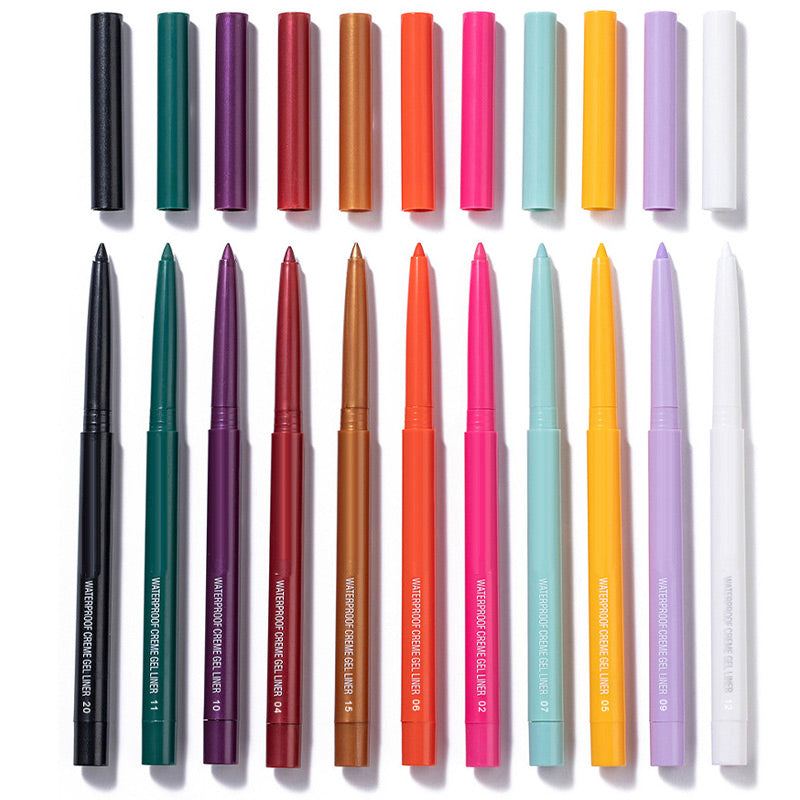 20 PCS Multi-Color Waterproof Long-Lasting Eyeliner Pencil Set