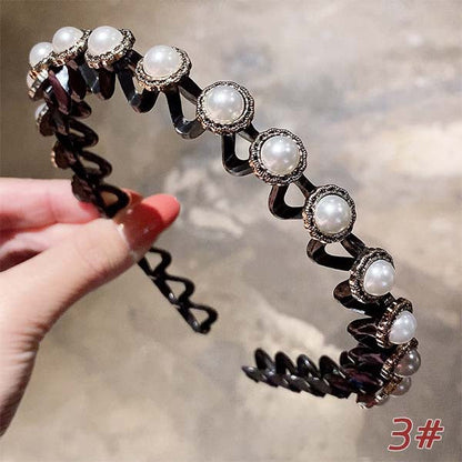 Pearl Zircon Elegant Wave Headband