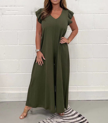 Summer New Ruffled Wide-leg Casual Jumpsuit (Buy 2 free shipping)