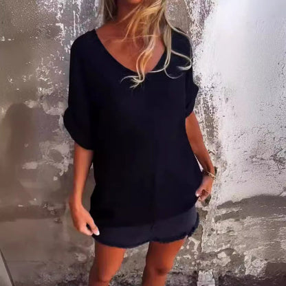 Oversized V-Neck T Shirt for Women