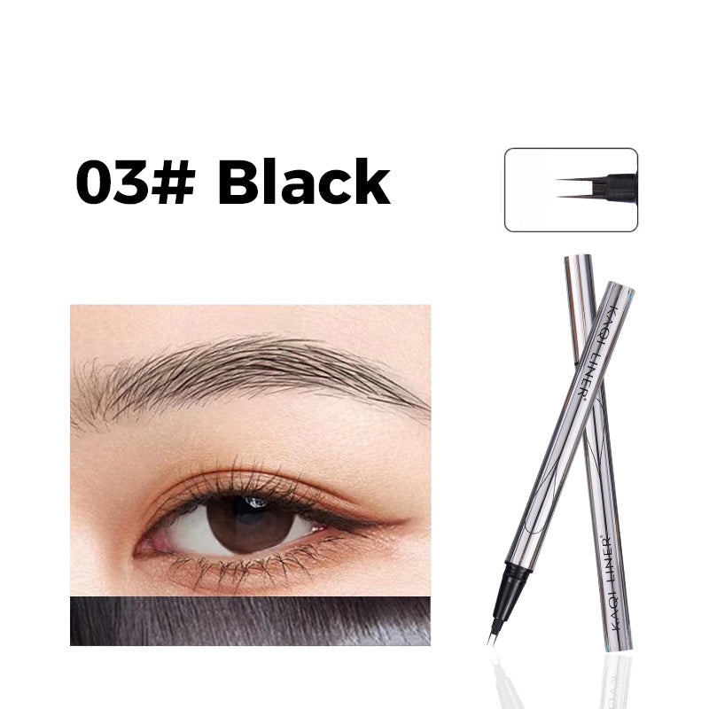 Multi-Purpose Waterproof Eyebrow Pen with Bifurcated Tip