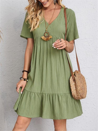 💃Loose Casual Tie Waist Flowy Dress👚