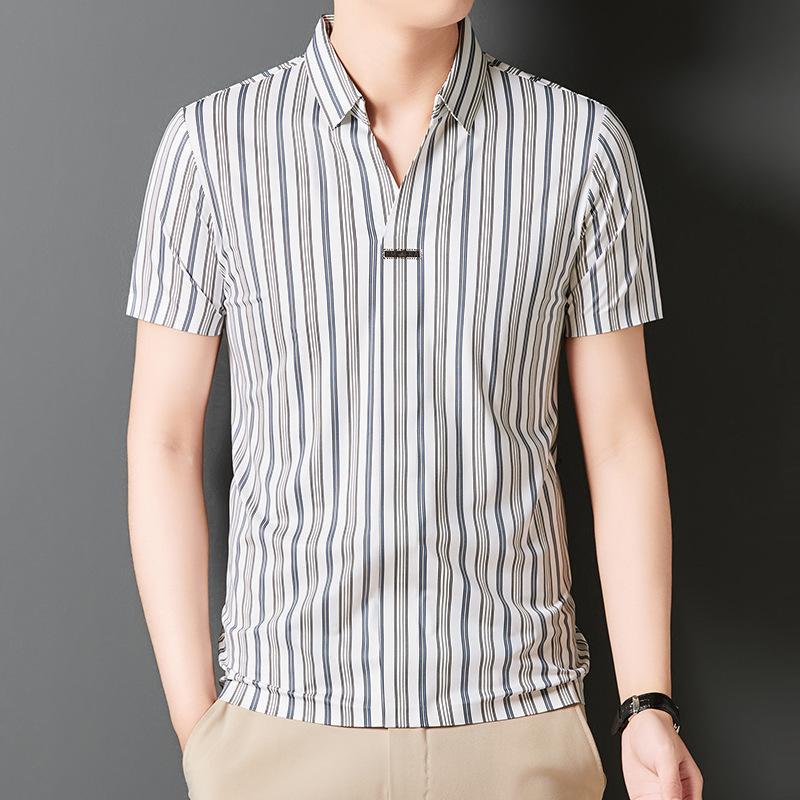 Men's Summer Striped Short Sleeve Shirt