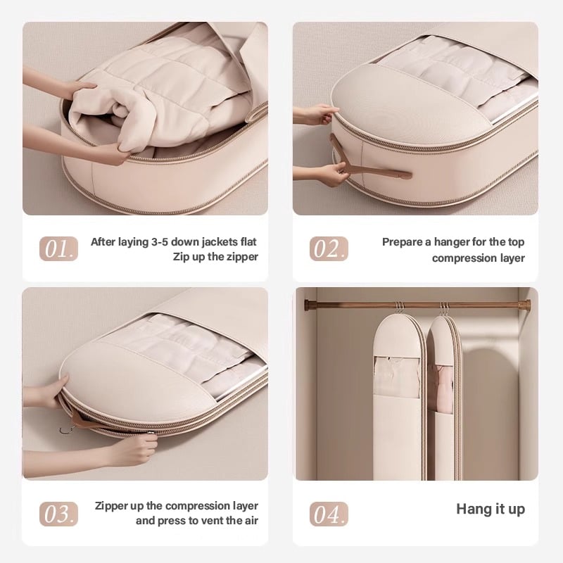 ❤️‍🔥2025 Space Saving Hanging Garment Bag with Self Compression Zipper