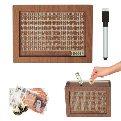 🔥Retro Style Wooden Money Box with Counter Piggy Bank Handmade Saving Money Goal Piggy Bank