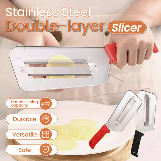 🌟Best Kitchen Gift🎁🧑‍🍳Stainless Steel Double-layer Slicer