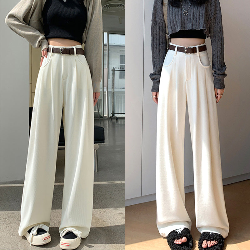 Nice Gift*Women'S Plush Wide Leg Pants Corduroy High Waistline