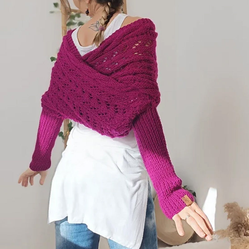 🔥Women’s Knitted Cut-Out Shawl Poncho Wrap