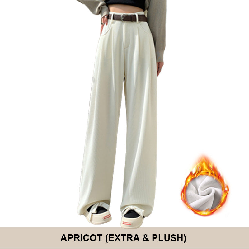 Nice Gift*Women'S Plush Wide Leg Pants Corduroy High Waistline