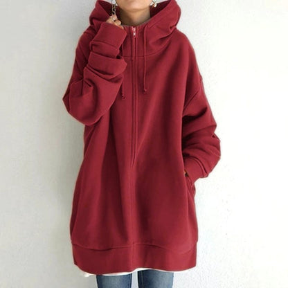 Women's Autumn/Winter Zipper Hooded Sweater