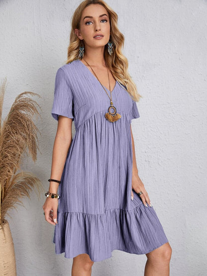 💃Loose Casual Tie Waist Flowy Dress👚