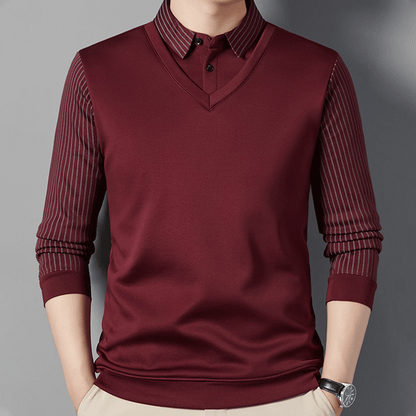 Men's Warm Faux Two-Piece Shirt