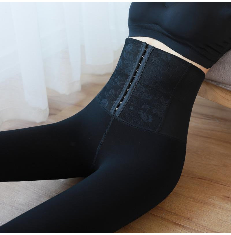 Women's High Waist Breasted Thermal Leggings